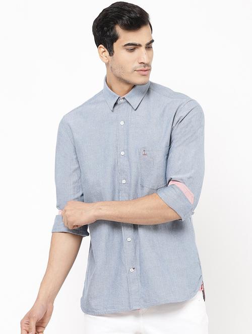 mens solid casual shirt - 18414812 - Very Small Image - 1