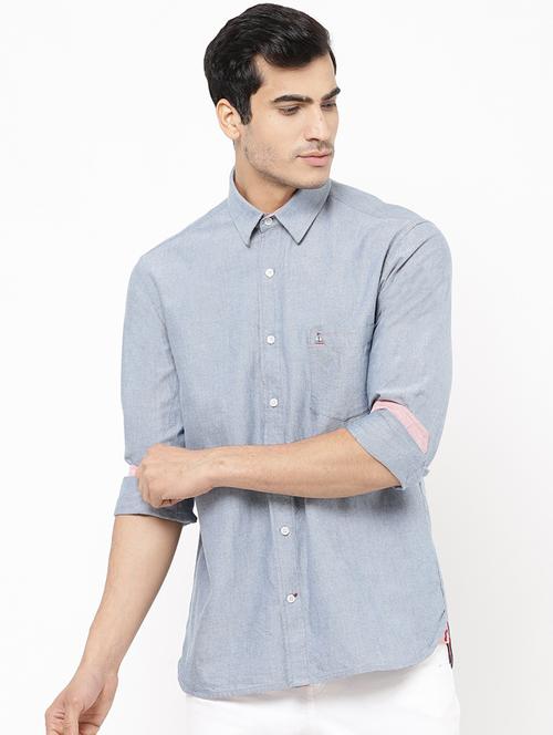 mens solid casual shirt - 18414818 - Very Small Image - 1