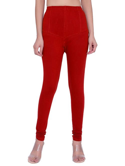 red solid churidar - 18414851 - Very Small Image - 1