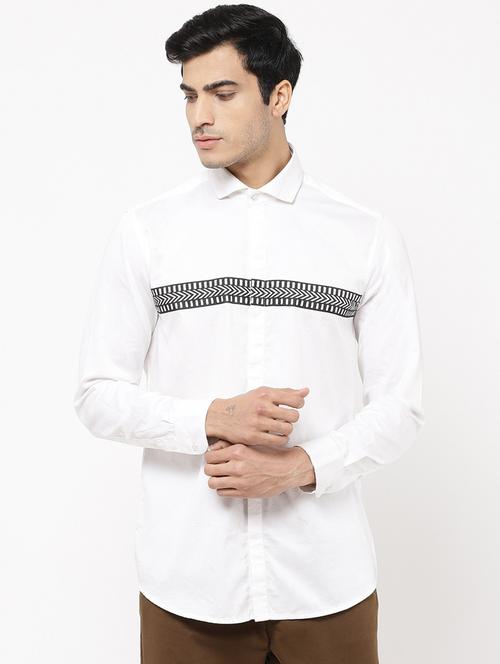 mens placement print casual shirt - 18414878 - Very Small Image - 1