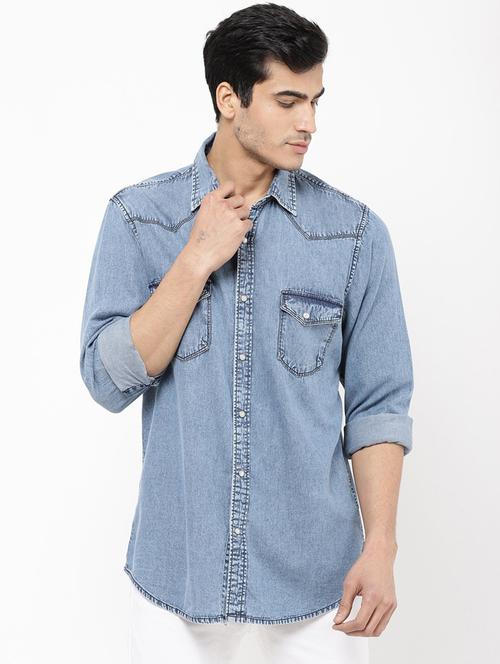 mens solid casual shirt - 18414895 - Very Small Image - 1