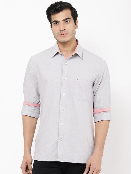 mens solid casual shirt - 18414898 - Very Small Image - 1