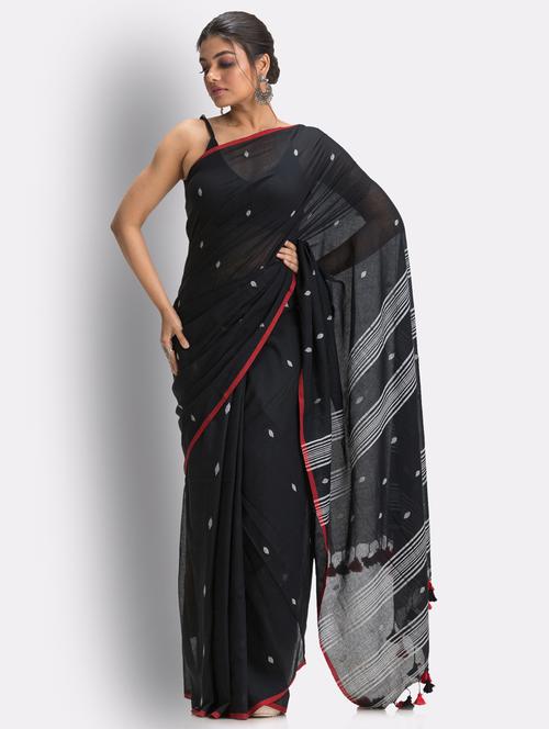 handloom jamdani saree with blouse - 18416829 - Very Small Image - 1