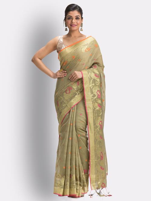 self design woven saree with blouse - 18416842 - Very Small Image - 1
