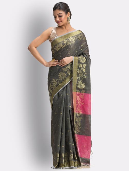 handloom jamdani saree - 18416853 - Very Small Image - 1