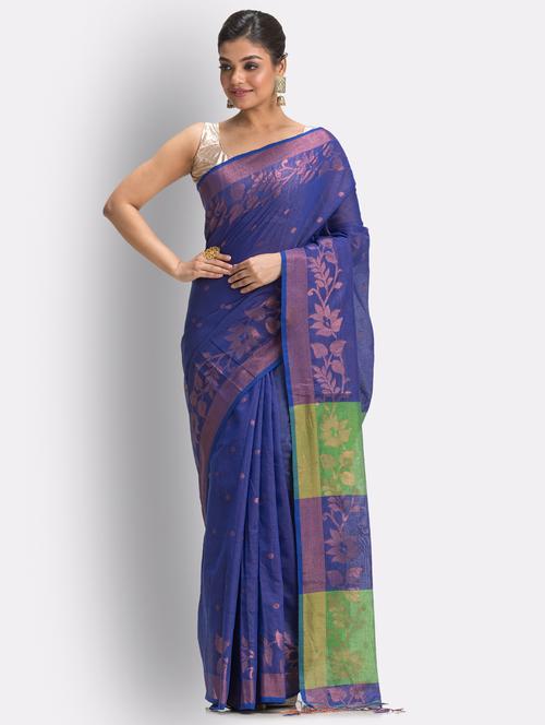 handloom jamdani saree with blouse - 18416857 - Very Small Image - 1