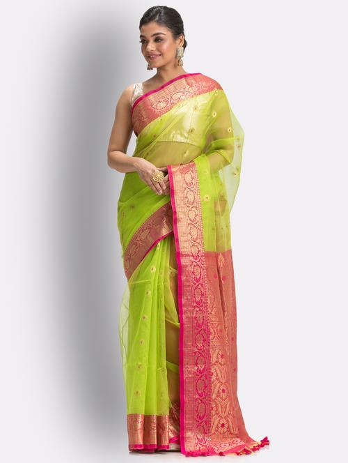 handloom jamdani saree with blouse - 18416867 - Very Small Image - 1