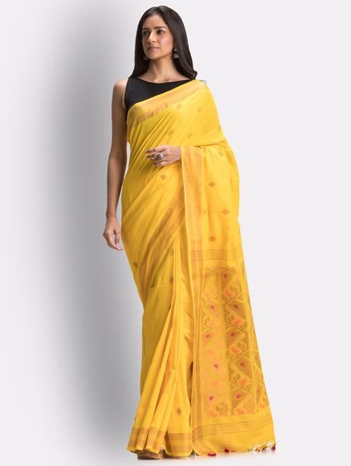 handloom jamdani saree with blouse - 18416878 - Very Small Image - 1