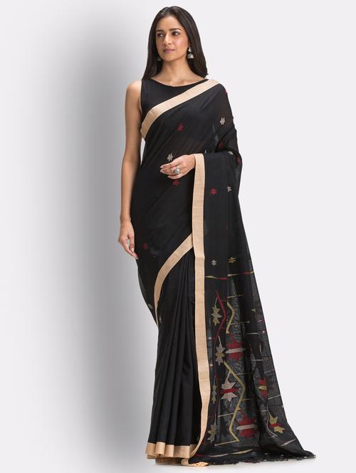 handloom jamdani saree - 18416891 - Very Small Image - 1