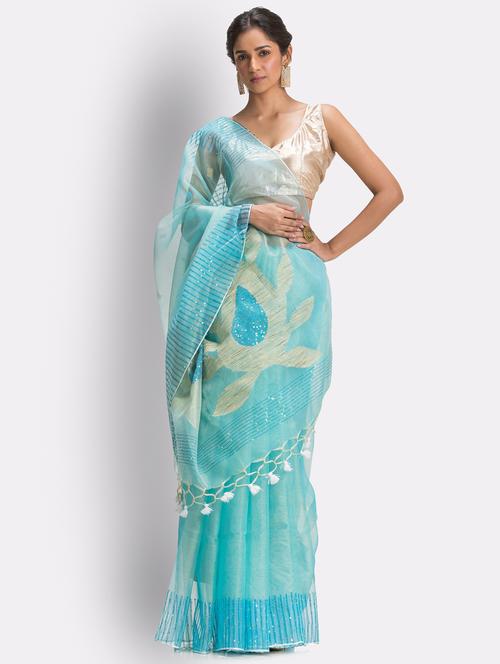 handloom jamdani saree - 18416916 - Very Small Image - 1