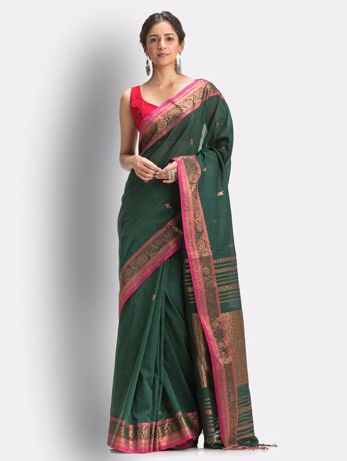handloom jamdani saree - 18416942 - Very Small Image - 1