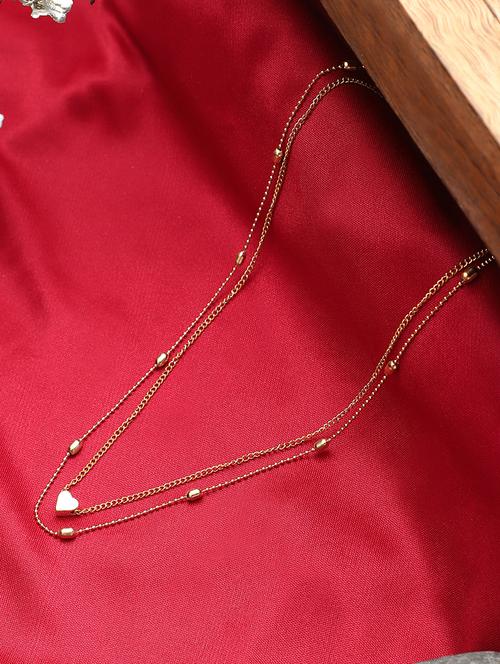double layered heart & beads necklace - 18417316 - Very Small Image - 1