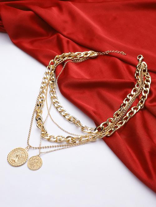 multilayered golden statement necklace - 18417319 - Very Small Image - 1