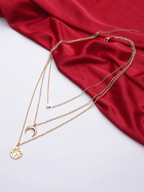 iconic gold-plated earthy multilayered necklace - 18417322 - Very Small Image - 1