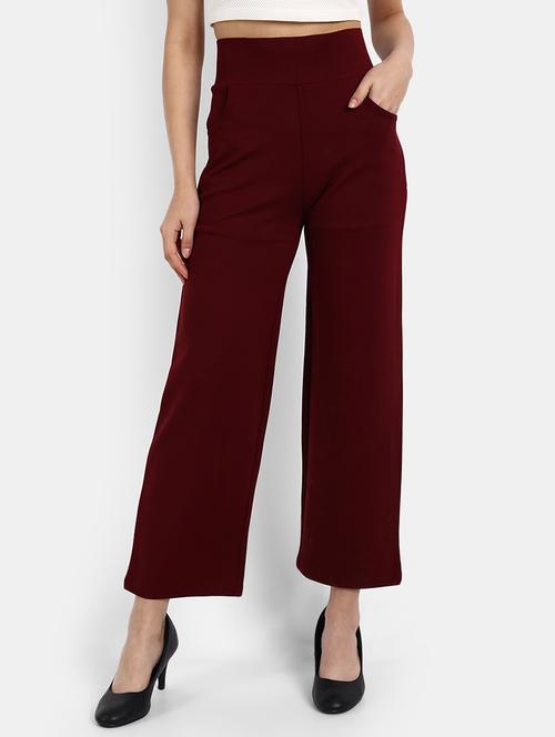 high rise solid flat front trouser - 18417351 - Very Small Image - 1