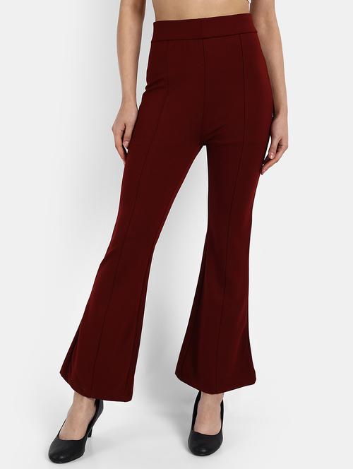 high rise solid flat front trouser - 18417353 - Very Small Image - 1