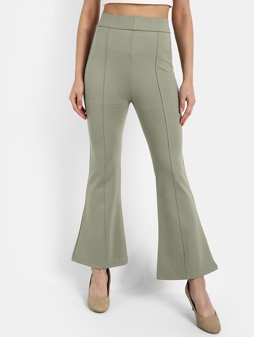 high rise solid flat front trouser - 18417354 - Very Small Image - 1