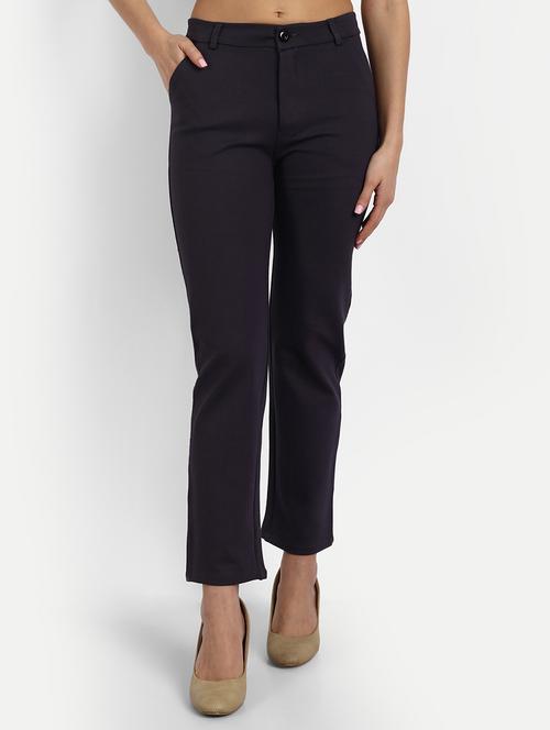 high rise solid flat front trouser - 18417398 - Very Small Image - 1