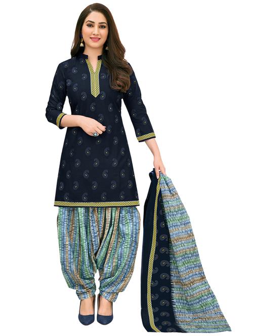 navy cotton suit set - 18417441 - Very Small Image - 1