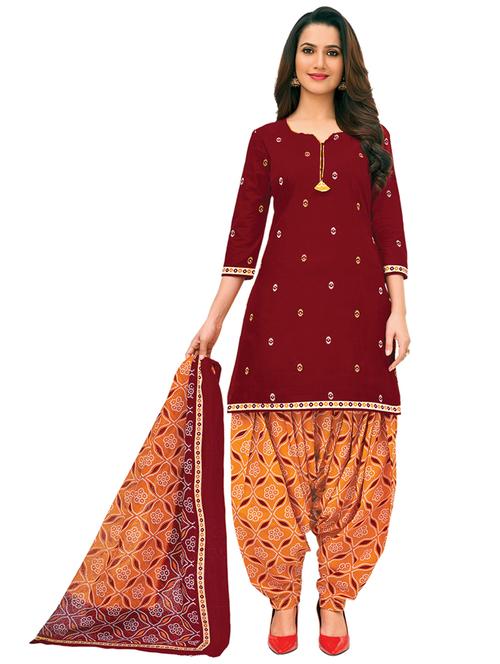 red cotton suit set - 18417482 - Very Small Image - 1