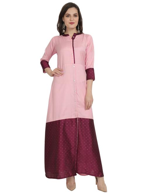 color block a-line kurta - 18418514 - Very Small Image - 1
