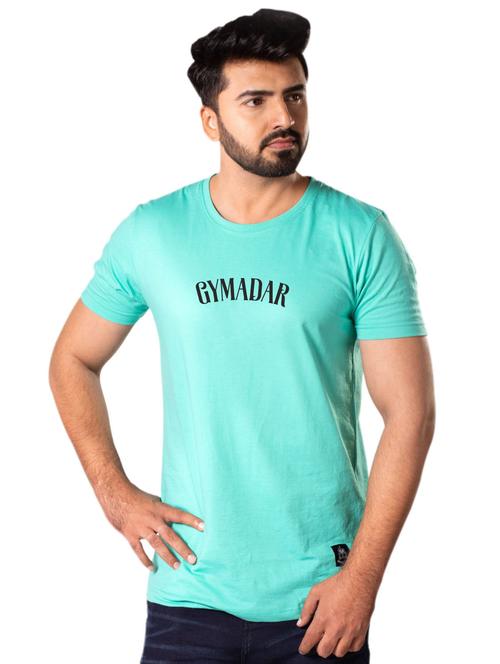 turquoise chest-printed t-shirt - 18418737 - Very Small Image - 1