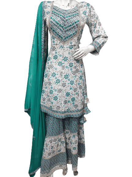 kurti dupatta shrarra set - 18419278 - Very Small Image - 1