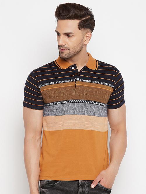 yellow striped polo t-shirt - 18419372 - Very Small Image - 1