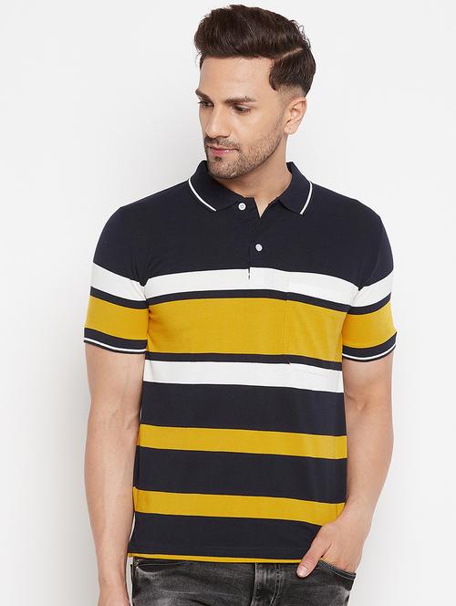 yellow striped polo t-shirt - 18419389 - Very Small Image - 1