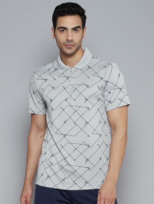 grey printed polo t-shirt - 18420167 - Very Small Image - 1