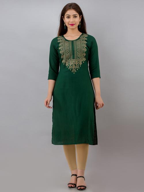embroidered straight kurta - 18420440 - Very Small Image - 1