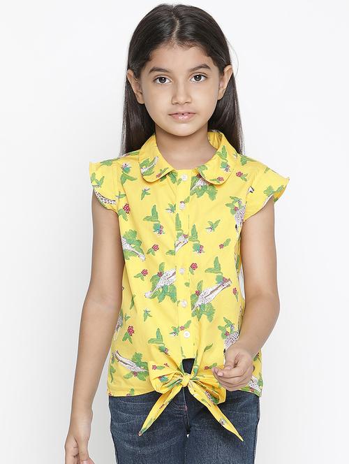 yellow printed shirts top - 18420489 - Very Small Image - 1