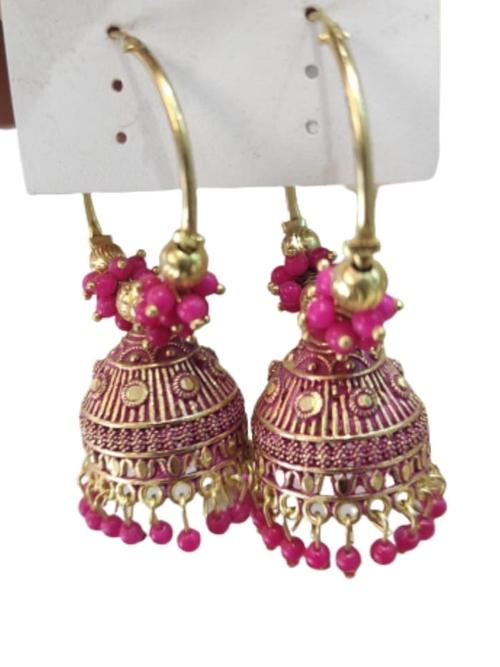 earrings with mangtika - 18420881 - Very Small Image - 1
