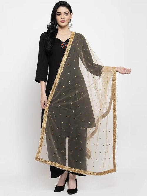 ladies net printed dupatta - 18421120 - Very Small Image - 1
