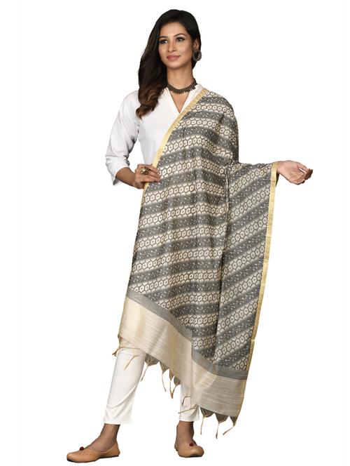 black cotton blend dupatta - 18421173 - Very Small Image - 1