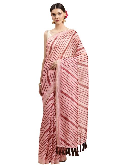 pink art silk printed saree with blouse - 18421651 - Very Small Image - 1