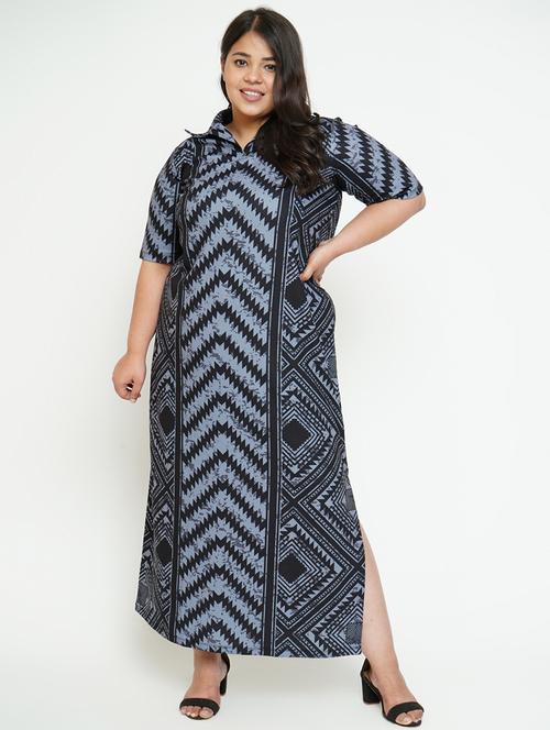 slide slit printed shirt dress - 18422149 - Very Small Image - 1