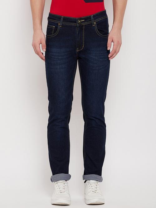 navy-blue light washed denim jean - 18422205 - Very Small Image - 1