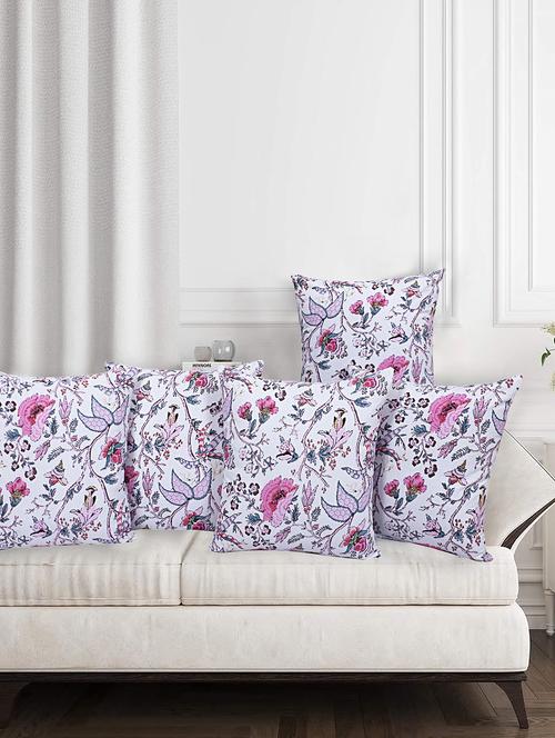 texstylehome pure cotton reversible jaipuri print 12x12 inches cushion cover - 18422287 - Very Small Image - 1