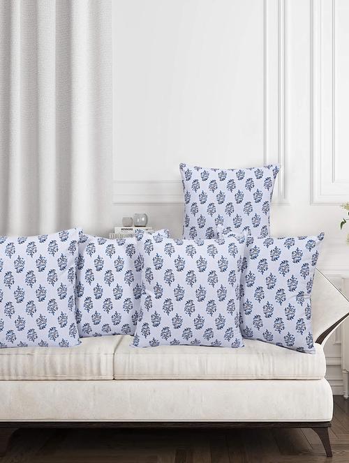 texstylehome pure cotton reversible jaipuri print 12x12 inches cushion cover - 18422288 - Very Small Image - 1