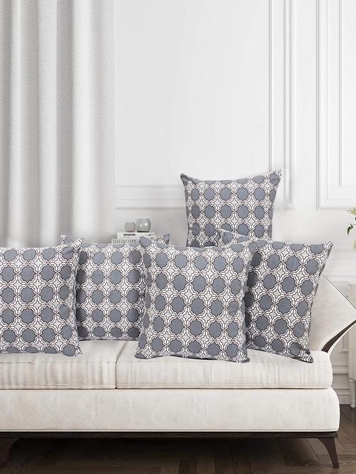 texstylehome pure cotton reversible jaipuri print 16x16 inches cushion cover - 18422295 - Very Small Image - 1