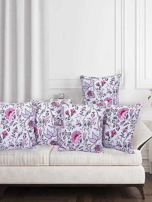 texstylehome pure cotton reversible jaipuri print 20x20 inches cushion cover - 18422317 - Very Small Image - 1