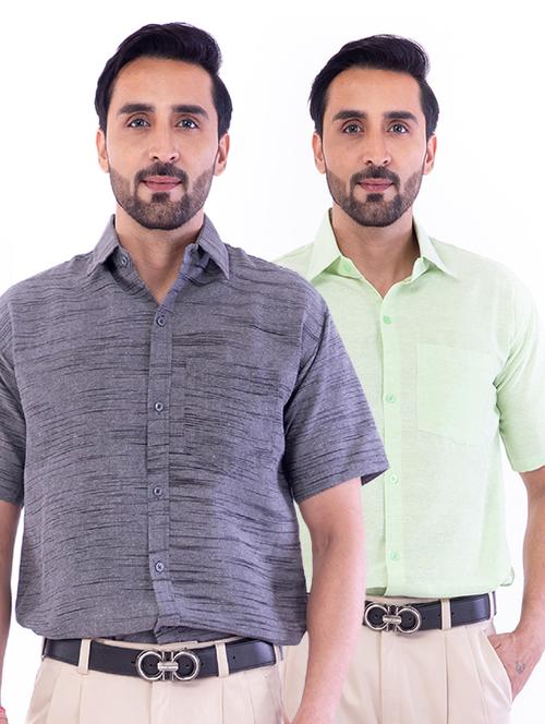 men pack of 2 short sleve combo shirt - 18422712 - Very Small Image - 1