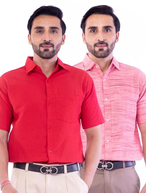 mens melange casual shirt - 18422925 - Very Small Image - 1