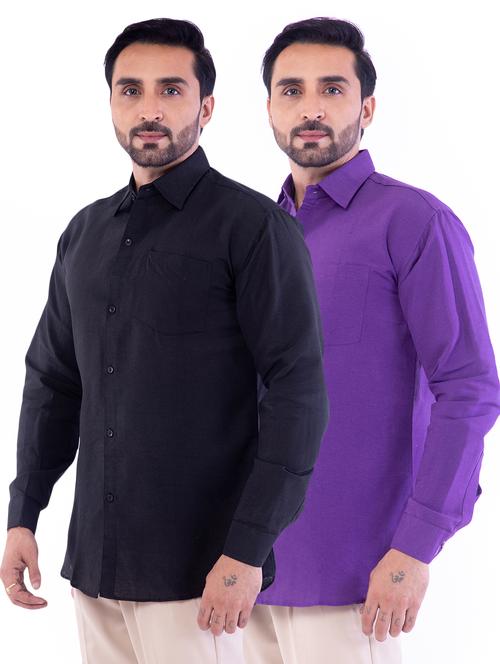 mens solid casual shirt - 18423033 - Very Small Image - 1