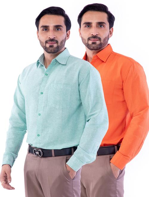 mens solid casual shirt - 18423041 - Very Small Image - 1