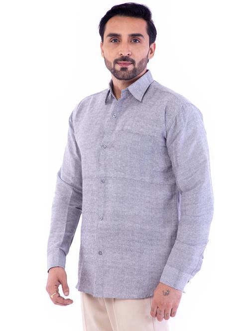 mens solid casual shirt - 18423082 - Very Small Image - 1