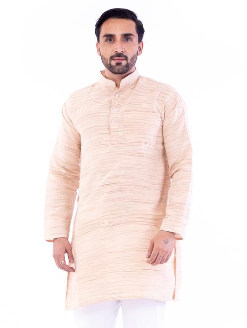 beige melange short kurta - 18423465 - Very Small Image - 1