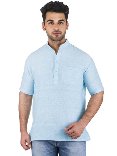 light blue solid kurta - 18423475 - Very Small Image - 1
