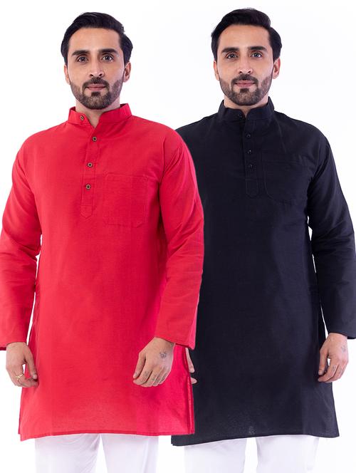 set of 2 solid medium kurta - 18423527 - Very Small Image - 1